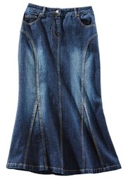 Джинсовая юбка, cредний рост (N) (темно-синий «потертый») Bonprix