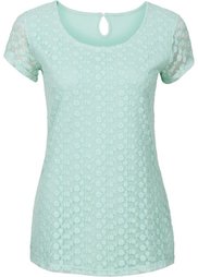 Кружевная футболка (темно-синий) Bonprix