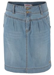 Джинсовая юбка-стретч (темно-синий «потертый») Bonprix