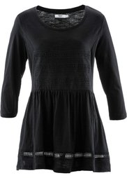 Трикотажная туника с рукавом 3/4 (белый) Bonprix