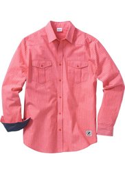Рубашка Regular Fit с длинным рукавом (синий джинсовый в полоску) Bonprix