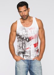 Майка Slim Fit (белый с рисунком) Bonprix