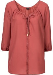 Блузка с кружевной отделкой (синий ментол) Bonprix
