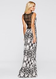 Платье (кремовый/черный с рисунком) Bonprix