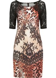 Платье под неопрен (леопардовый черный) Bonprix