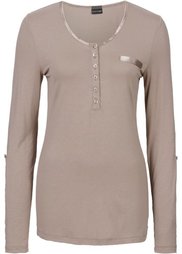 Футболка с длинным рукавом (черный) Bonprix