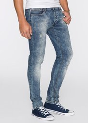 Джинсы-стретч Skinny Fit Straight, длина (в дюймах) 32 (синий «мраморный») Bonprix