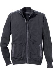 Трикотажная куртка Regular Fit с вязаными рукавами (сине-зеленый) Bonprix
