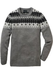 Пуловер Regular Fit с 30% долей шерсти (меланжевая ночная синь) Bonprix