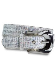 Ремень с блестками и змеиным рисунком (черный) Bonprix