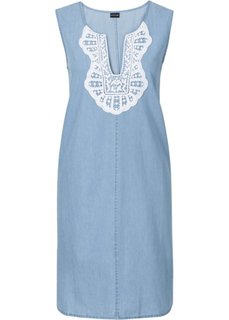 Джинсовое платье с кружевом (цвет белой шерсти) Bonprix
