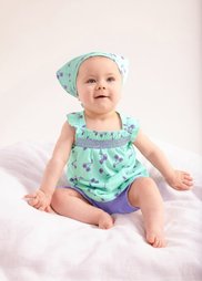 Мода для малышей: топ + шорты + платок (3 изд.) из биохлопка, Размеры  56/62-104/110 (нежная мята/нежно-лиловый) Bonprix