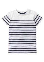 Мода для малышей: футболка из биохлопка (2 шт.), Размеры  56/62-104/110 (цвет белой шерсти в полоску) Bonprix