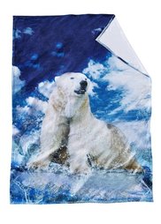 Плед Белый медведь (синий/белый) Bonprix