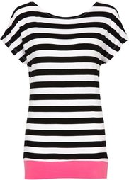 Футболка с бантиком на спине (аква/белый в полоску) Bonprix