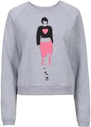 Свитшот (антрацитовый меланж с рисунком) Bonprix