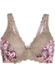 Бюстгальтер, чашка E (серо-коричневый/с принтом) Bonprix