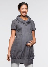 Мода для беременных: платье-баллон из биохлопка (шиферно-серый) Bonprix