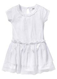 Платье с тюлем, Размеры  80-134 (Платье с тюлем, белый) Bonprix