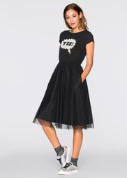 Трикотажное платье от Marcell von Berlin for bonprix (черный с аппликацией)
