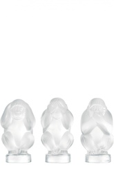 Набор из 3-х скульптур Wise Monkeys Lalique