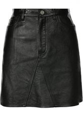 Юбка кожаная Saint Laurent