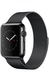 Apple Watch 42mm Space Black Stainless Steel Case with Milanese Loop Apple
