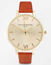 Светло-коричневые часы с большим циферблатом Olivia Burton