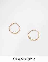 Позолоченные серебряные серьги‑кольца 9 мм ASOS - Золотой
