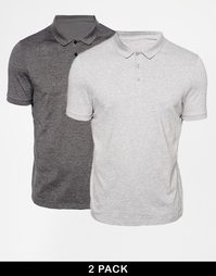 2 трикотажных поло (темно-серое/серое) ASOS - СКИДКА 15%