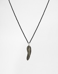 Веревочное ожерелье с перьями ASOS - Черный