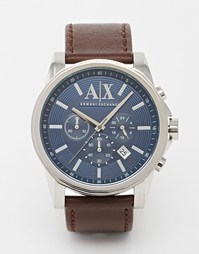 Часы с кожаным ремешком Armani Exchange AX2501 - Коричневый