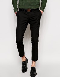 Укороченные супероблегающие брюки в строгом стиле ASOS - Черный
