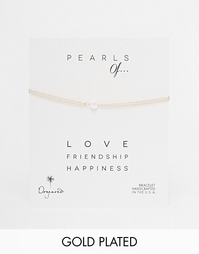 Позолоченный браслет с жемчужиной Dogeared Pearls Of Love - Золотой