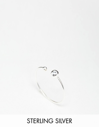 Незамкнутое серебряное кольцо с бусинкой ASOS - Серебряный