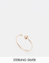 Серебряное разомкнутое кольцо с розовой позолотой ASOS