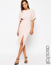 Платье с разрезом спереди ASOS TALL - Оливковый