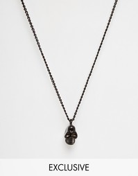Черное ожерелье с черепом Chained &amp; Able - Черный