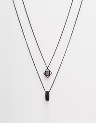 Ожерелье с геометрическим дизайном и полудрагоценными камнями ASOS