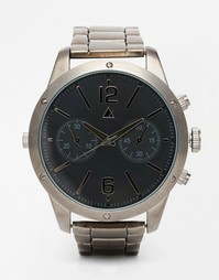 Часы-браслет в стиле Oversize из темно-серого металла ASOS - Черный