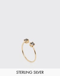 Серебряное кольцо с позолотой и камнем ASOS - Золотой