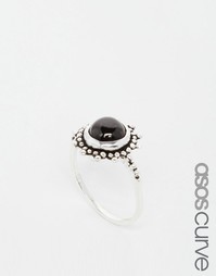 Серебряное кольцо ASOS CURVE Moonchild - Черный