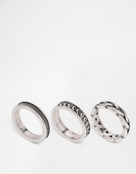 Набор из 3 колец ASOS Astral - Серебряный