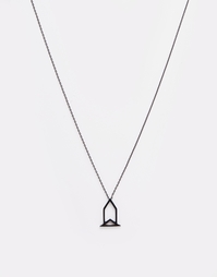 Черное матовое ожерелье с геометрической подвеской ASOS