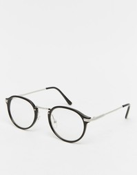 Круглые очки с прозрачными стеклами в черной оправе Jeepers Peepers Ca