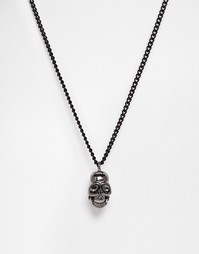 Ожерелье с черепом Icon Brand - Черный