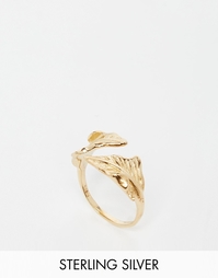 Позолоченное серебряное кольцо ASOS - Золотой