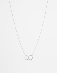 Серебристое ожерелье с соединенными кольцами ASOS - Родий