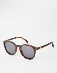Круглые солнцезащитные очки в черепаховой оправе Le Specs Bandwagon