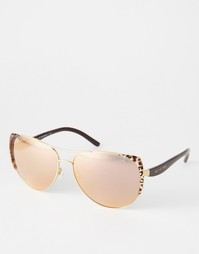 Зеркальные солнцезащитные очки кошачий глаз Michael Kors - Черный